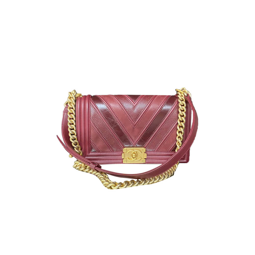 chevron boy Ch*el handbag