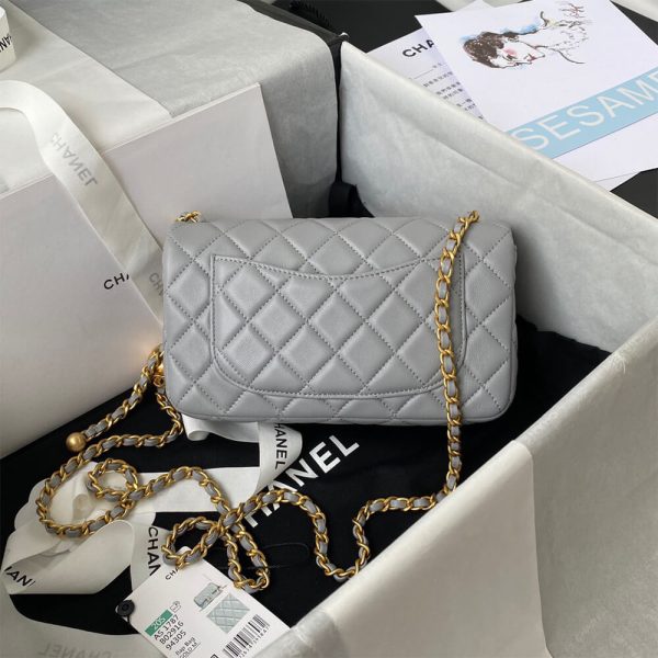 Ch*el pearl crush mini rectangular flap
